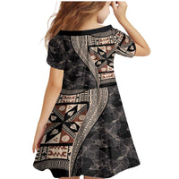 Bula Hibiscus Festival Family Matching Mermaid Dress and Hawaiian Shirt Fijian Masi Pattern Half Style