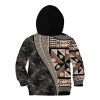 Bula Hibiscus Festival Kid Hoodie Fijian Masi Pattern Half Style