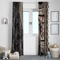 Bula Hibiscus Festival Window Curtain Fijian Masi Pattern Half Style