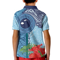 Fiji Day Kid Polo Shirt Tapa Pattern and Hibiscus Flower