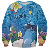 Aloha Hawaiian Monk Seal Sweatshirt Polynesian Tattoo The Ocean and Undersea Vibe