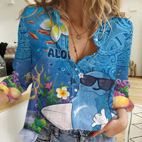 Aloha Hawaiian Monk Seal Women Casual Shirt Polynesian Tattoo The Ocean and Undersea Vibe