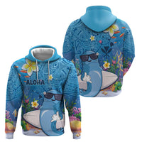 Aloha Hawaiian Monk Seal Zip Hoodie Polynesian Tattoo The Ocean and Undersea Vibe