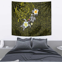 Hawaiian Turtle and Plumeria Tapestry Polynesian Tattoo and Tribal Elements Pattern Yellow Color LT03 - Polynesian Pride