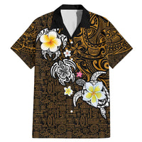 Hawaiian Turtle and Plumeria Family Matching Mermaid Dress and Hawaiian Shirt Polynesian Tattoo and Tribal Elements Pattern Orange Color