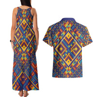 Kolose-Tuvalu Crochet Couples Matching Tank Maxi Dress and Hawaiian Shirt with Polynesian and Pacific Tattoos - Polynesian Pride