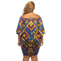 Kolose-Tuvalu Crochet Family Matching Off Shoulder Short Dress and Hawaiian Shirt with Polynesian and Pacific Tattoos - Polynesian Pride