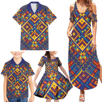Kolose-Tuvalu Crochet Family Matching Summer Maxi Dress and Hawaiian Shirt with Polynesian and Pacific Tattoos - Polynesian Pride