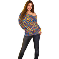 Kolose-Tuvalu Crochet Off Shoulder Sweater with Polynesian and Pacific Tattoos - Polynesian Pride