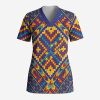 Kolose-Tuvalu Crochet Scrub Top with Polynesian and Pacific Tattoos - Polynesian Pride