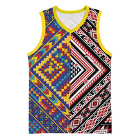 Tuvaluan and New Zealand Culture Basketball Jersey The Art of Kolose and Taniko - Polynesian Pride