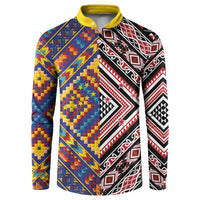 Tuvaluan and New Zealand Culture Button Sweatshirt The Art of Kolose and Taniko - Polynesian Pride