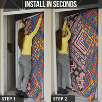 Tuvaluan and New Zealand Culture Door Cover The Art of Kolose and Taniko - Polynesian Pride