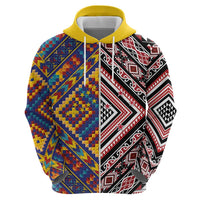 Tuvaluan and New Zealand Culture Hoodie The Art of Kolose and Taniko - Polynesian Pride