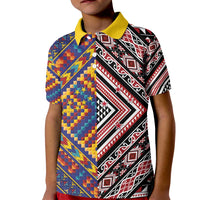Tuvaluan and New Zealand Culture Kid Polo Shirt The Art of Kolose and Taniko - Polynesian Pride