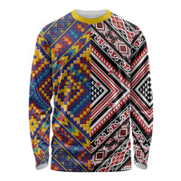 Tuvaluan and New Zealand Culture Long Sleeve Shirt The Art of Kolose and Taniko - Polynesian Pride