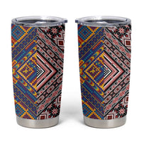 Tuvaluan and New Zealand Culture Tumbler Cup The Art of Kolose and Taniko - Polynesian Pride