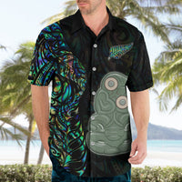 New Zealand Hawaiian Shirt Silver Fern and Hei Tiki with Papua Shell Maori Tribal LT03 - Polynesian Pride
