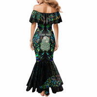 Custom New Zealand Mermaid Dress Silver Fern and Hei Tiki with Papua Shell Maori Tribal LT03 - Polynesian Pride