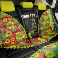 Personalised Vanuatu Running Back Car Seat Cover Footprint and Hibiscus Polynesian Style LT03 - Polynesian Pride