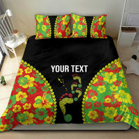 Personalised Vanuatu Running Bedding Set Footprint and Hibiscus Polynesian Style LT03 - Polynesian Pride