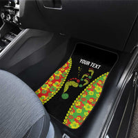 Personalised Vanuatu Running Car Mats Footprint and Hibiscus Polynesian Style