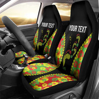 Personalised Vanuatu Running Car Seat Cover Footprint and Hibiscus Polynesian Style LT03 - Polynesian Pride