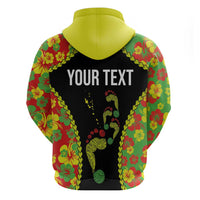 Personalised Vanuatu Running Hoodie Footprint and Hibiscus Polynesian Style LT03 - Polynesian Pride