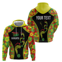 Personalised Vanuatu Running Hoodie Footprint and Hibiscus Polynesian Style LT03 - Polynesian Pride
