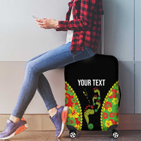 Personalised Vanuatu Running Luggage Cover Footprint and Hibiscus Polynesian Style LT03 - Polynesian Pride