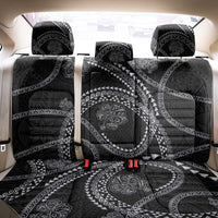 Hawaiian Kakau Art and Hisbiscus Tattoo Back Car Seat Cover Tribal Pattern-Silver Style - Polynesian Pride