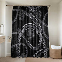 Hawaiian Kakau Art and Hisbiscus Tattoo Bathroom Set Tribal Pattern-Silver Style - Polynesian Pride