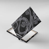 Hawaiian Kakau Art and Hisbiscus Tattoo Canvas Wall Art Tribal Pattern-Silver Style - Polynesian Pride