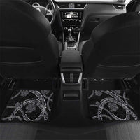 Hawaiian Kakau Art and Hisbiscus Tattoo Car Mats Tribal Pattern-Silver Style - Polynesian Pride