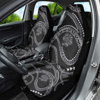 Hawaiian Kakau Art and Hisbiscus Tattoo Car Seat Cover Tribal Pattern-Silver Style - Polynesian Pride