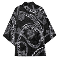 Hawaiian Kakau Art and Hisbiscus Tattoo Kimono Tribal Pattern-Silver Style - Polynesian Pride