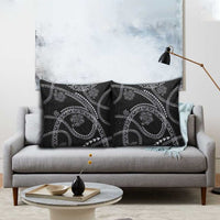 Hawaiian Kakau Art and Hisbiscus Tattoo Pillow Cover Tribal Pattern-Silver Style LT03 - Polynesian Pride