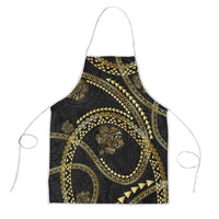 Hawaiian Kakau Art and Hisbiscus Tattoo Apron Tribal Pattern-Gold Style - Polynesian Pride