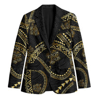 Hawaiian Kakau Art and Hisbiscus Tattoo Blazer Tribal Pattern-Gold Style - Polynesian Pride