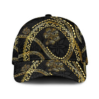 Hawaiian Kakau Art and Hisbiscus Tattoo Classic Cap Tribal Pattern-Gold Style - Polynesian Pride