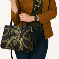Hawaiian Kakau Art and Hisbiscus Tattoo Leather Bag Tribal Pattern-Gold Style LT03 - Polynesian Pride