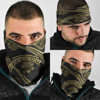 Hawaiian Kakau Art and Hisbiscus Tattoo Neck Gaiter Tribal Pattern-Gold Style - Polynesian Pride