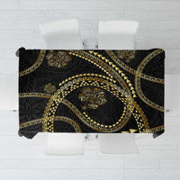 Hawaiian Kakau Art and Hisbiscus Tattoo Tablecloth Tribal Pattern-Gold Style - Polynesian Pride