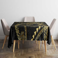 Hawaiian Kakau Art and Hisbiscus Tattoo Tablecloth Tribal Pattern-Gold Style - Polynesian Pride
