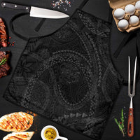 Hawaiian Kakau Art and Hisbiscus Tattoo Apron Tribal Pattern-Black Gradient Style - Polynesian Pride