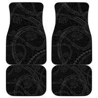 Hawaiian Kakau Art and Hisbiscus Tattoo Car Mats Tribal Pattern-Black Gradient Style - Polynesian Pride