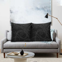 Hawaiian Kakau Art and Hisbiscus Tattoo Pillow Cover Tribal Pattern-Black Gradient Style - Polynesian Pride
