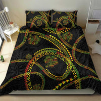 Hawaiian Kakau Art and Hisbiscus Tattoo Bedding Set Tribal Pattern-Reggae Style - Polynesian Pride