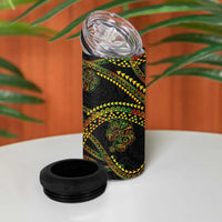 Hawaiian Kakau Art and Hisbiscus Tattoo 4 in 1 Can Cooler Tumbler Tribal Pattern-Reggae Style - Polynesian Pride