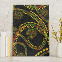 Hawaiian Kakau Art and Hisbiscus Tattoo Canvas Wall Art Tribal Pattern-Reggae Style - Polynesian Pride